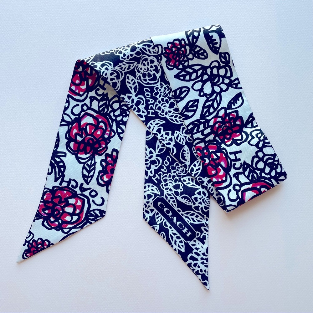Coach Rose Graffiti Signature Silk Scarf